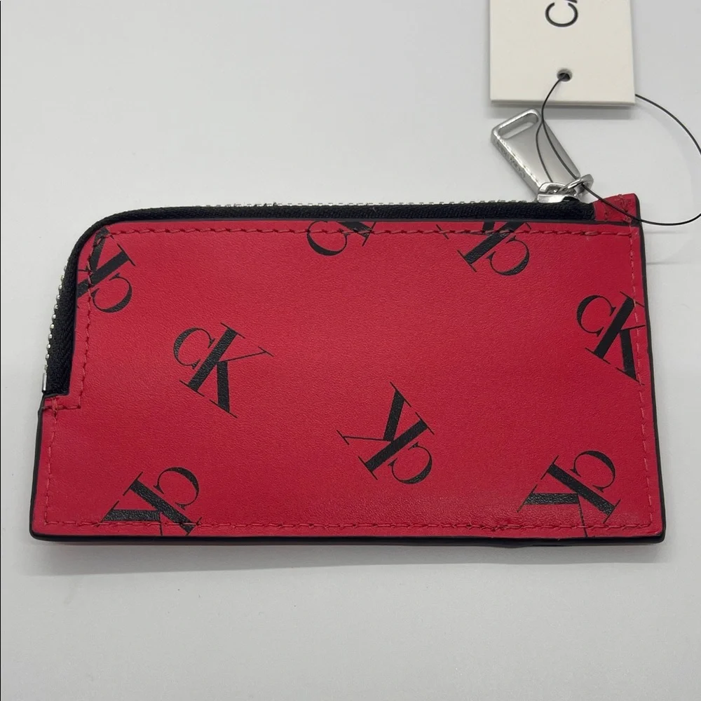 NWT Calvin Klein Red and Black Card Holder - Picture 3 of 7